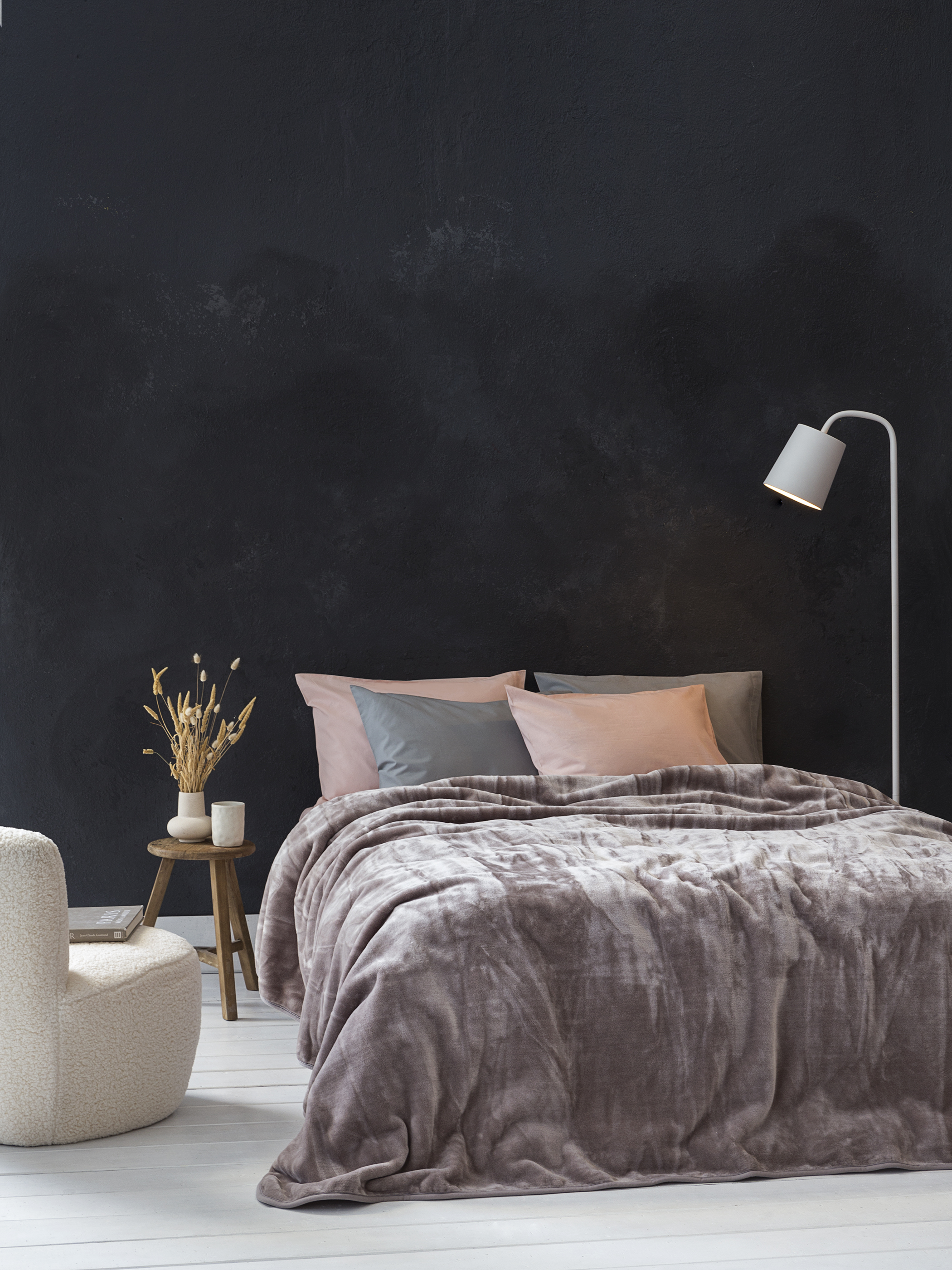 Κουβέρτα Βελουτέ Υπέρδιπλη 220x240 Nima Home Coperta Cigar-Beige